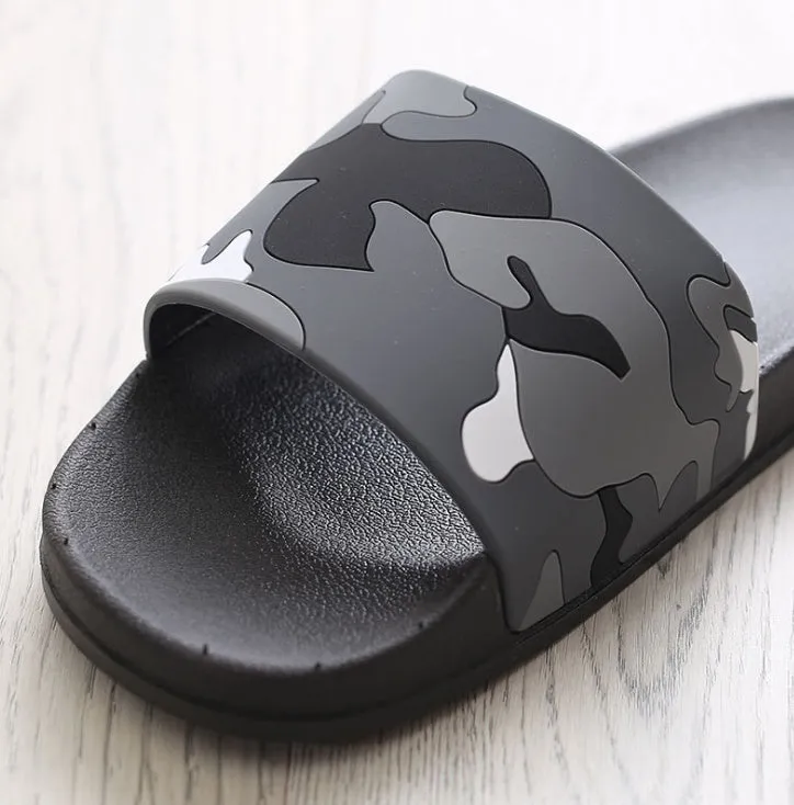 Men's extra large non-slip camouflage PVC bathroom slippers, grape granule texture, size 47-50