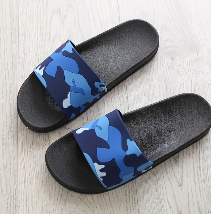 Men's extra large non-slip camouflage PVC bathroom slippers, grape granule texture, size 47-50