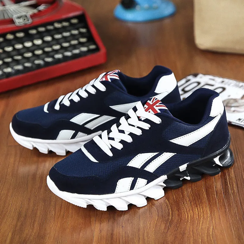 Men's breathable mesh casual running shoes with front strap, rubber sole, low-top design, available in multiple colours and sizes 39-46