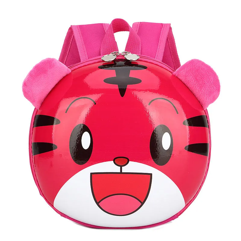 Children's hard shell backpack with cute cartoon animal design, suitable for kindergarten boys and girls aged 2-6