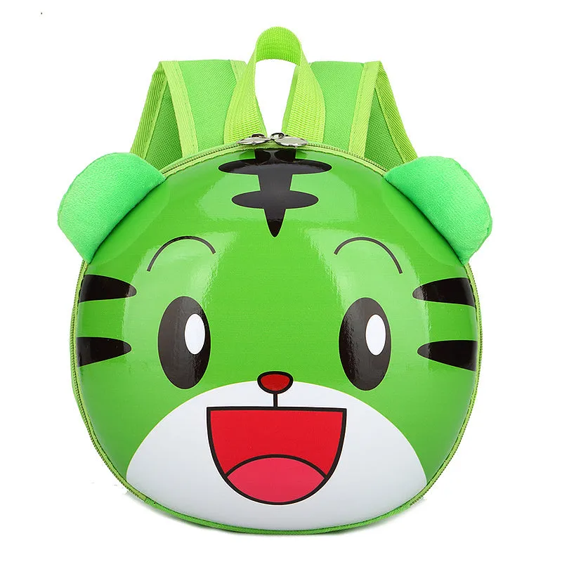 Children's hard shell backpack with cute cartoon animal design, suitable for kindergarten boys and girls aged 2-6
