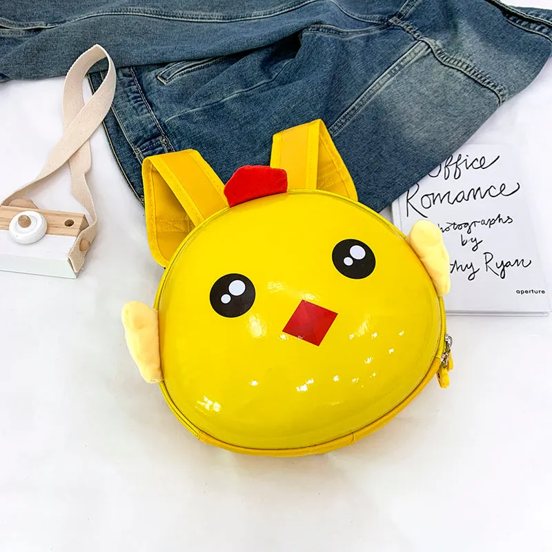 Children's hard shell backpack with cute cartoon animal design, suitable for kindergarten boys and girls aged 2-6