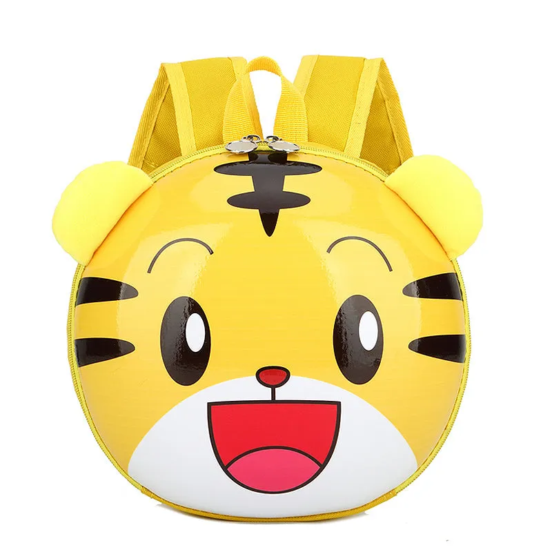 Children's hard shell backpack with cute cartoon animal design, suitable for kindergarten boys and girls aged 2-6