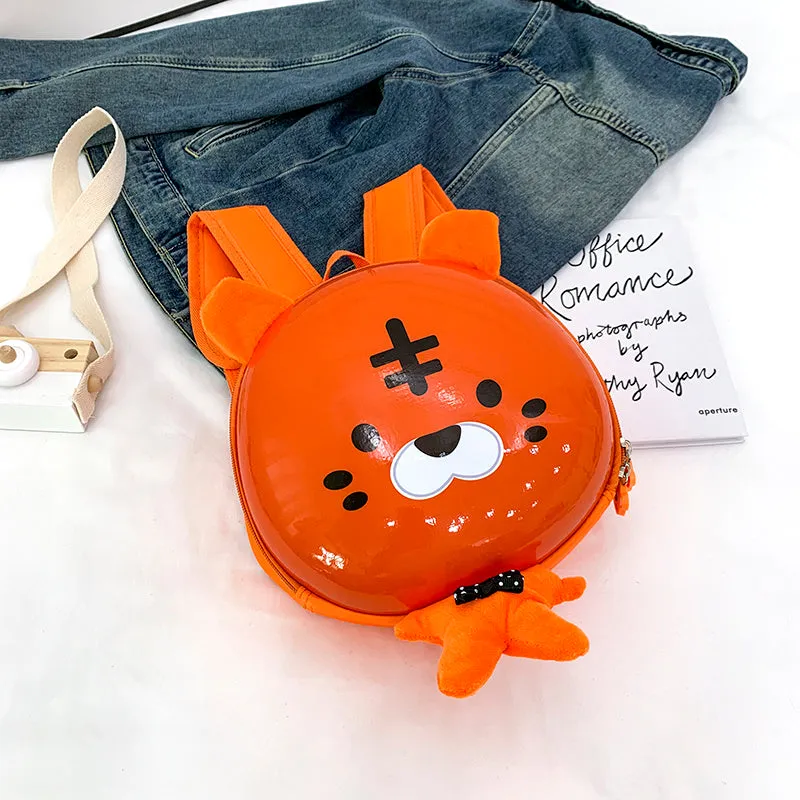 Children's hard shell backpack with cute cartoon animal design, suitable for kindergarten boys and girls aged 2-6