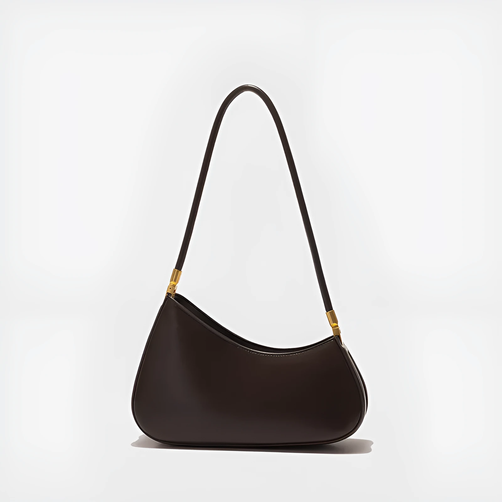 Women's retro oval underarm bag in PU leather with single shoulder strap