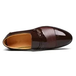Business casual patent leather formal shoes in black and brown with rubber outsole