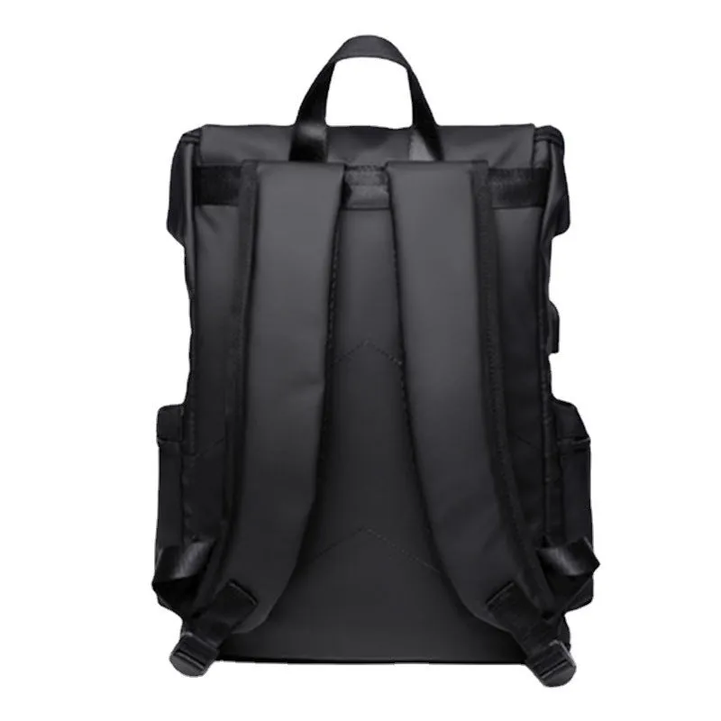 Men's Oxford cloth large capacity backpack 30x14x43cm in black for travel and commute