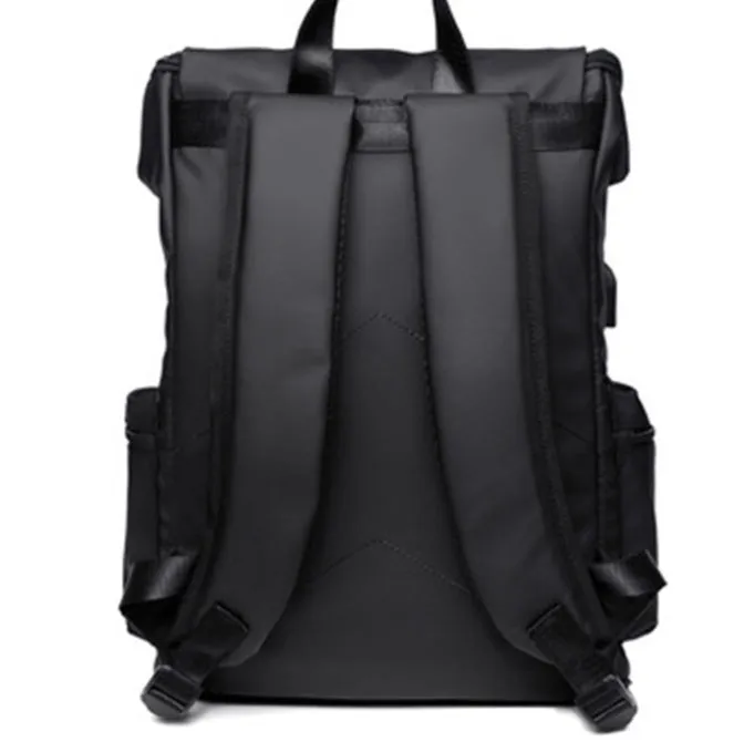 Men's Oxford cloth large capacity backpack 30x14x43cm in black for travel and commute