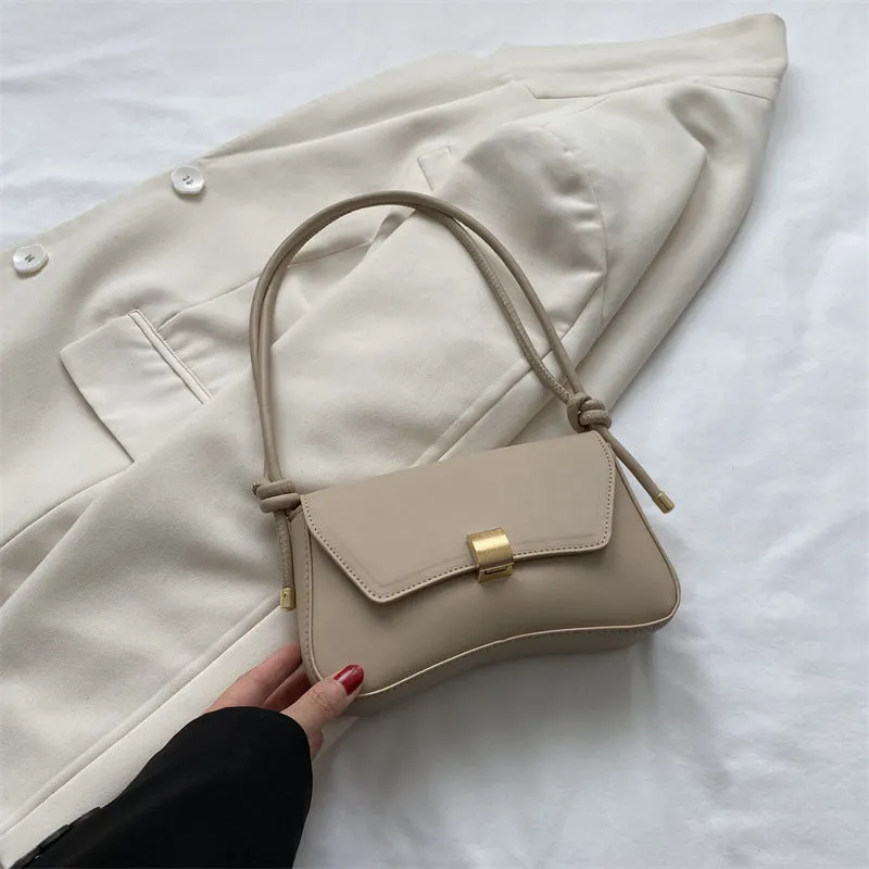 Women's PU shoulder bag in street-trend style with sandwich pocket, available in 5 colours