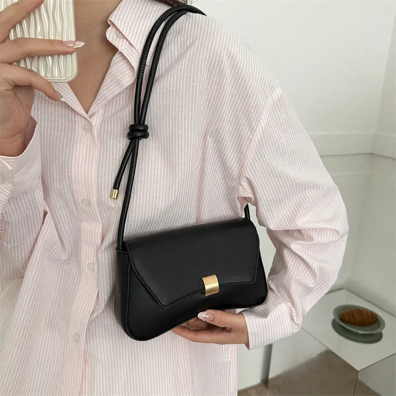 Women's PU shoulder bag in street-trend style with sandwich pocket, available in 5 colours