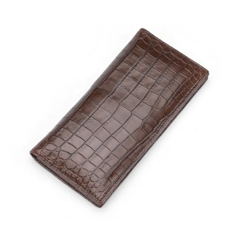 Men's black genuine leather business wallet with card and coin slots on white background