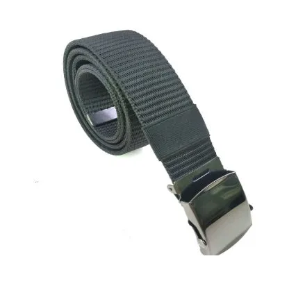 Travel security money belt with plastic buckle, 125cm long and 3.8cm wide, shown flat against a neutral background