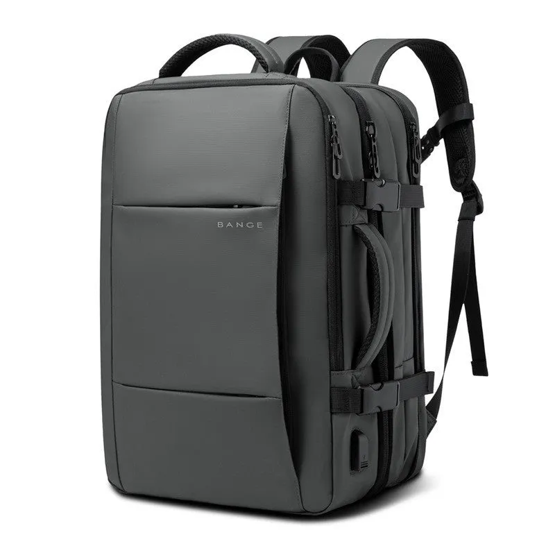 Foldable large capacity business backpack in waterproof Oxford cloth with curved shoulder straps and computer pocket