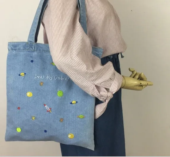Shoulder bag with soft handle and inner patch pocket available in multiple colours including dark blue
