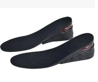 Height boosting insoles with air cushion design and ventilation holes for men