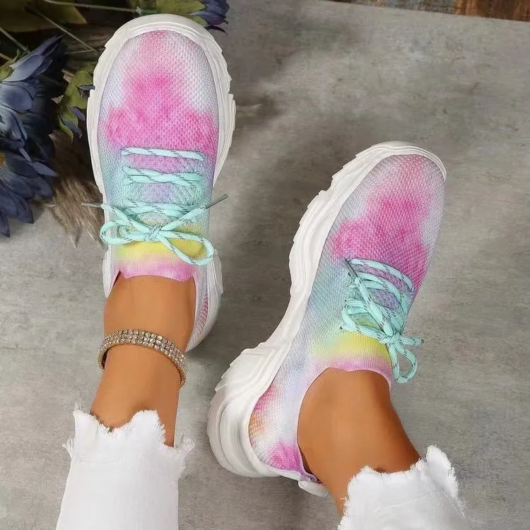 Flyknit casual slip-on running shoes with 3D printed flower design in multiple colours