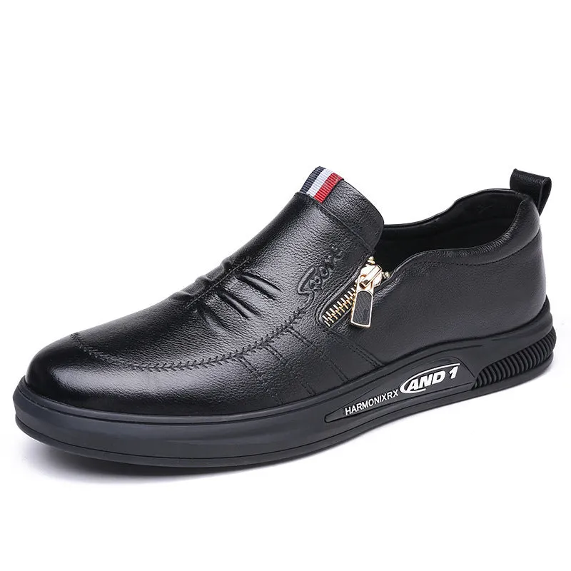 Simple white casual sneakers with breathable inside and flat heel on a plain background
