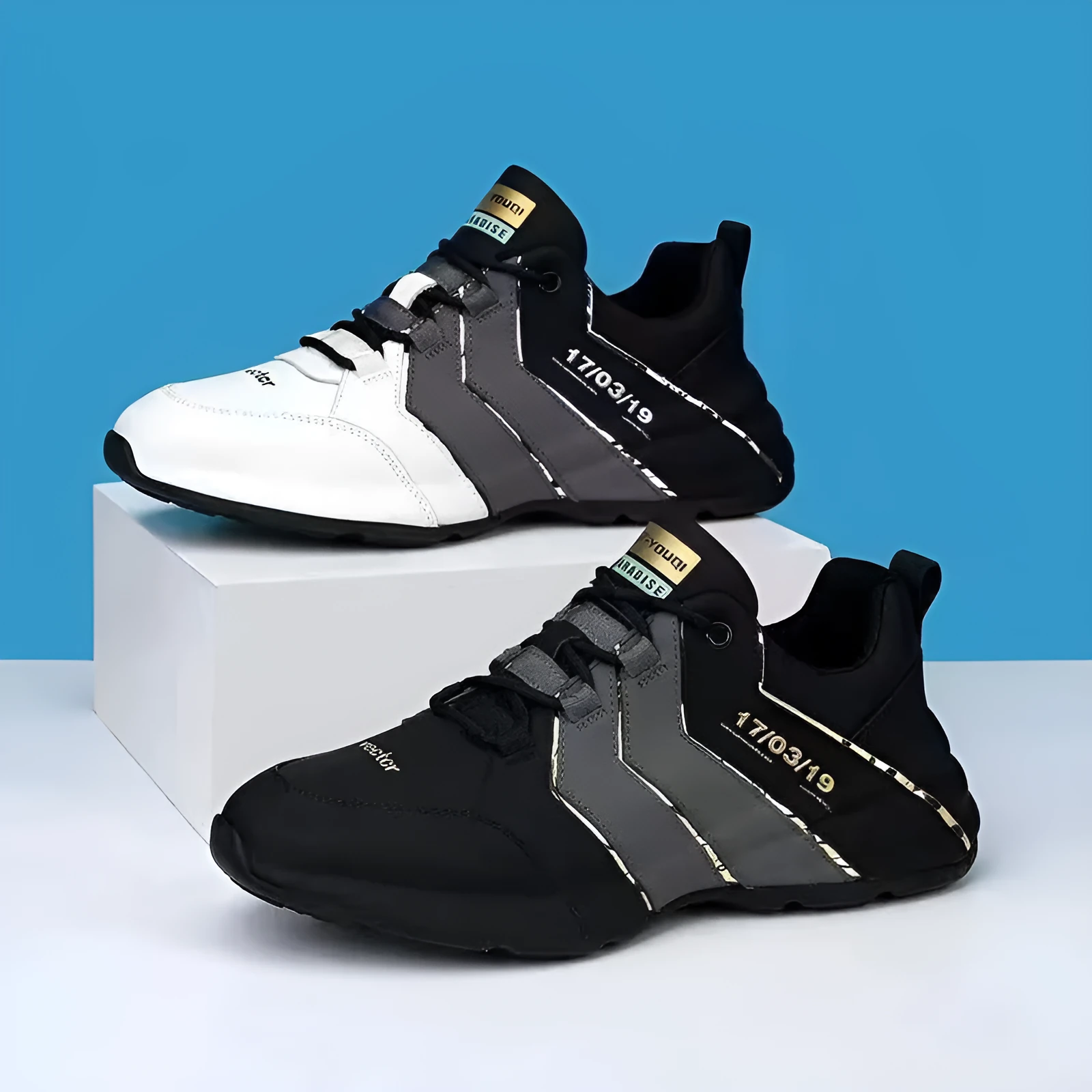 Teenagers' casual low-top sneakers with thick plastic sole and mesh lining in grey colour