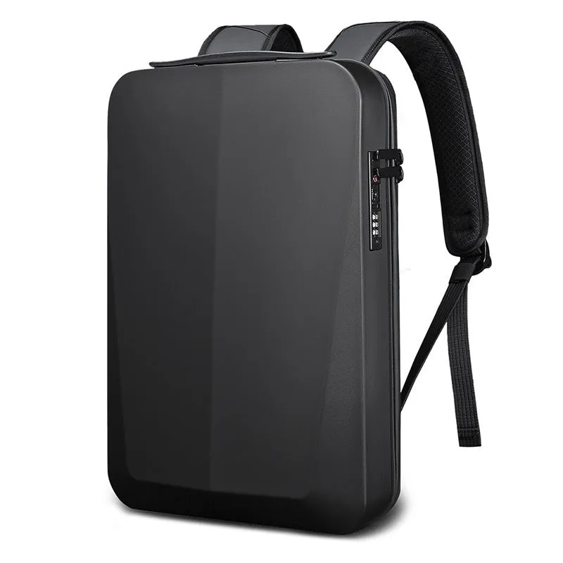 PC blister hard case computer bag with combination lock in silver, 45x30x8cm, business commuting style