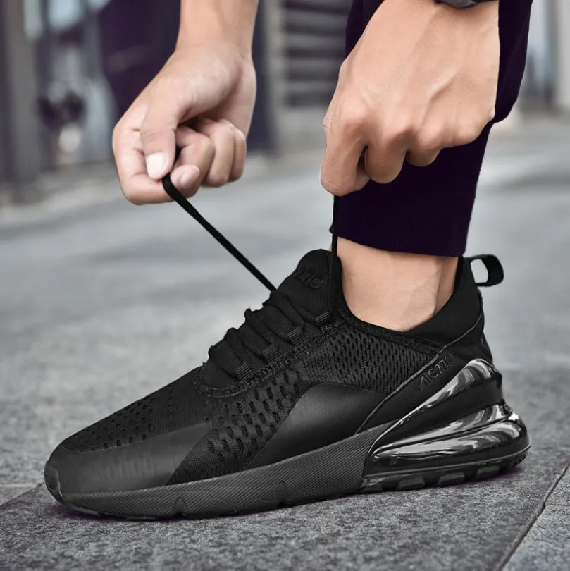 Trend woven flyline breathable sports casual shoes for men, available in black and other colours, low-top design