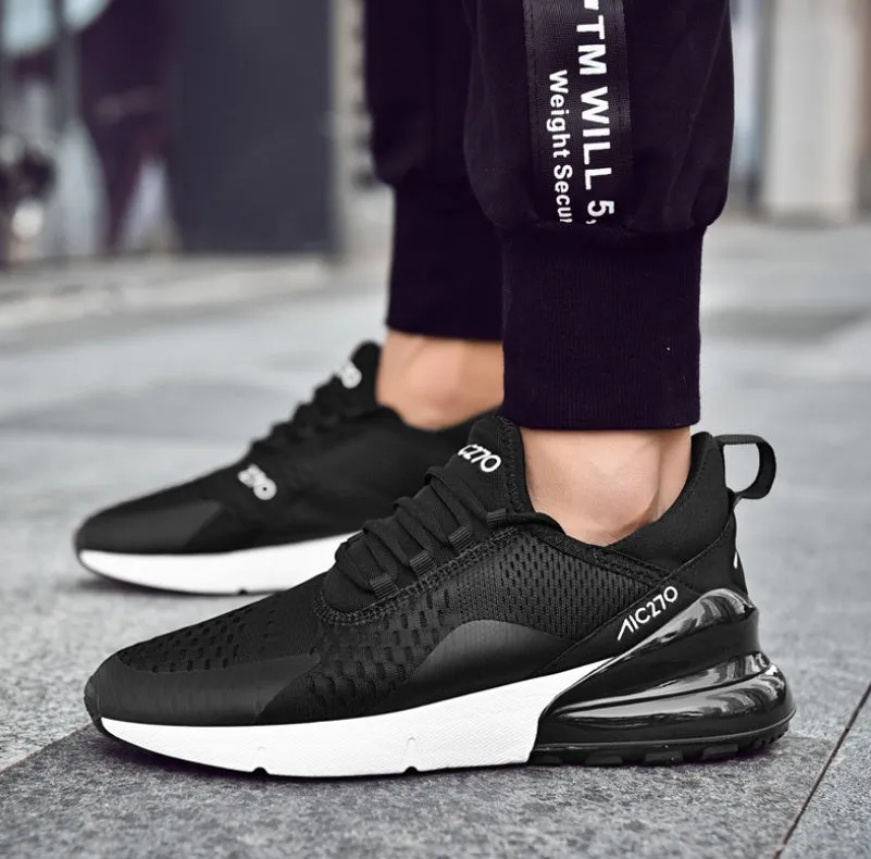 Trend woven flyline breathable sports casual shoes for men, available in black and other colours, low-top design