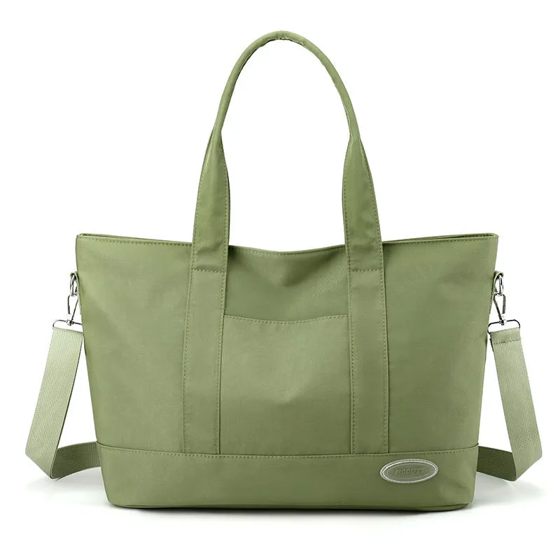 Large capacity nylon tote bag for women in casual Korean style solid colour shoulder bag 38x28x14cm