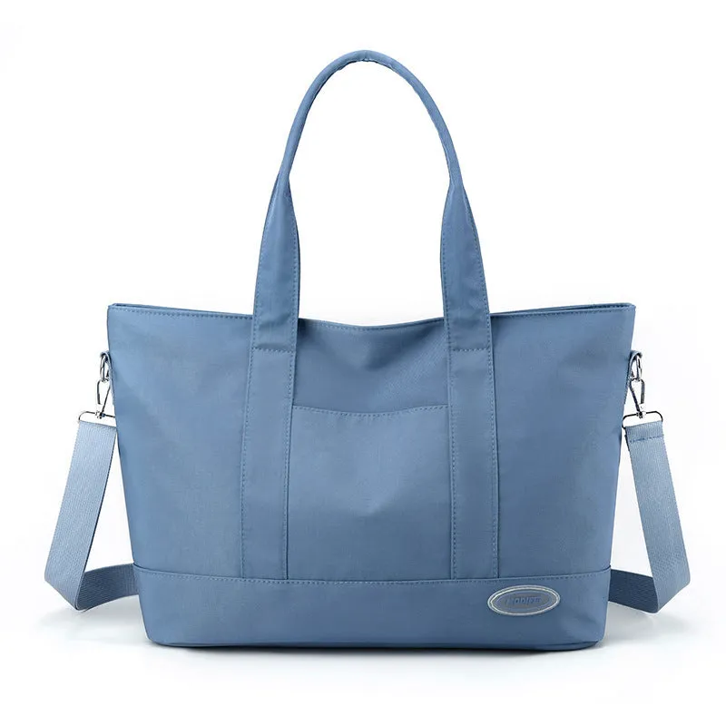 Large capacity nylon tote bag for women in casual Korean style solid colour shoulder bag 38x28x14cm