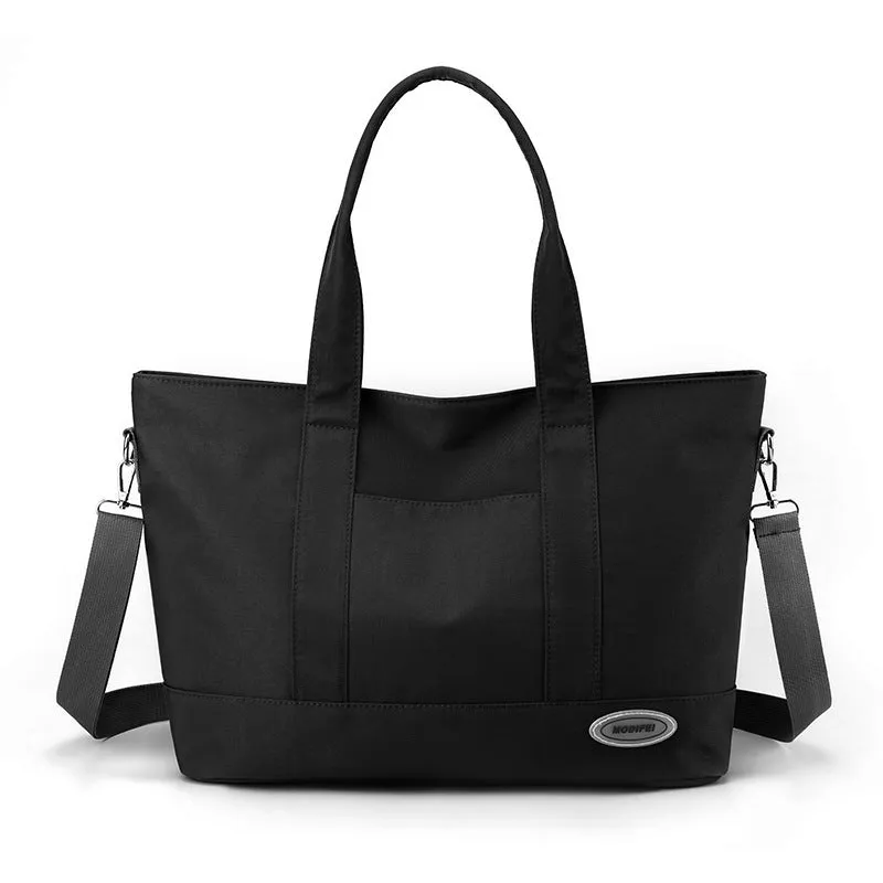 Large capacity nylon tote bag for women in casual Korean style solid colour shoulder bag 38x28x14cm