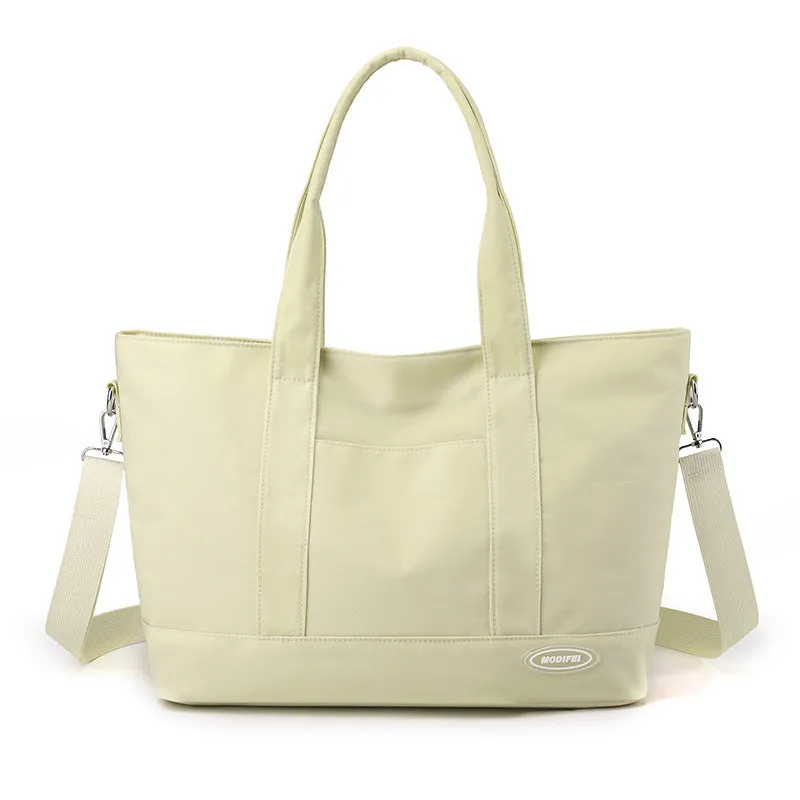 Large capacity nylon tote bag for women in casual Korean style solid colour shoulder bag 38x28x14cm