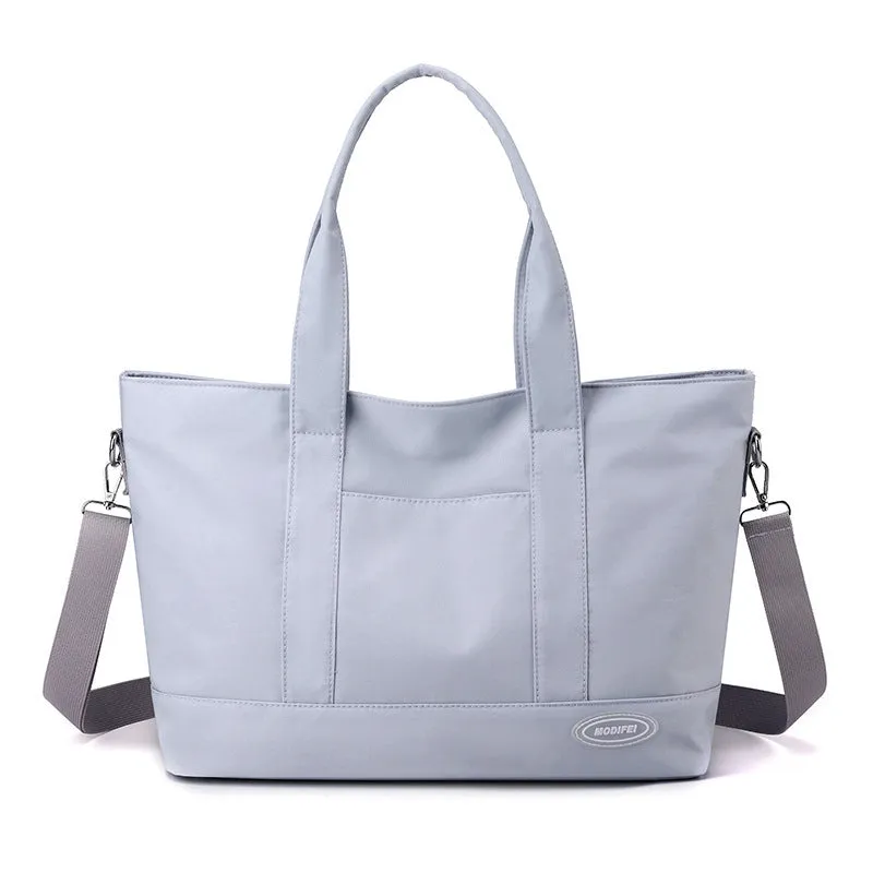 Large capacity nylon tote bag for women in casual Korean style solid colour shoulder bag 38x28x14cm