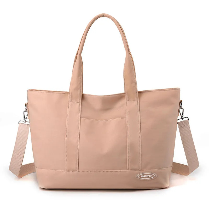 Large capacity nylon tote bag for women in casual Korean style solid colour shoulder bag 38x28x14cm