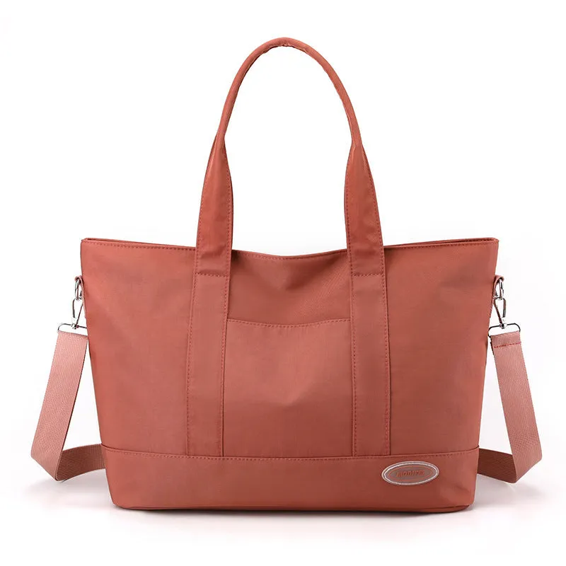 Large capacity nylon tote bag for women in casual Korean style solid colour shoulder bag 38x28x14cm