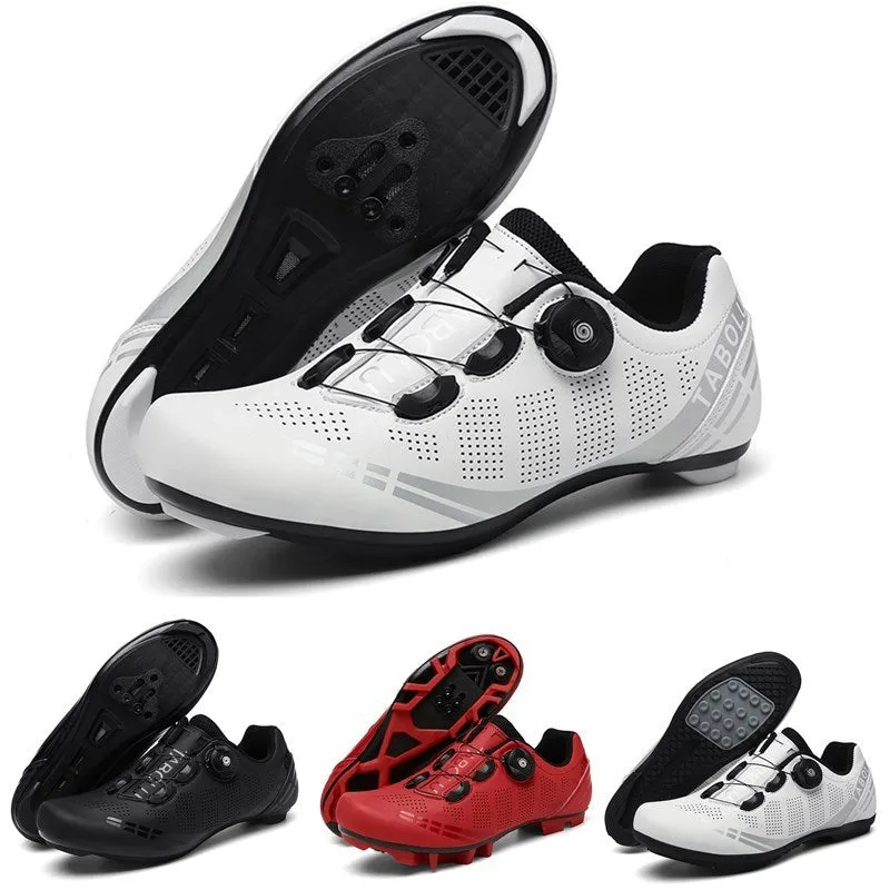 Breathable cycling shoes for men and women, PU upper, nylon outsole, elastic band closure, black colour