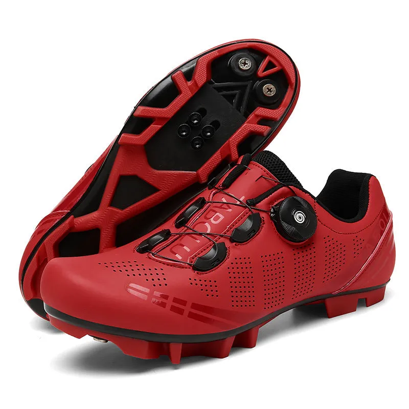 Breathable cycling shoes for men and women, PU upper, nylon outsole, elastic band closure, black colour