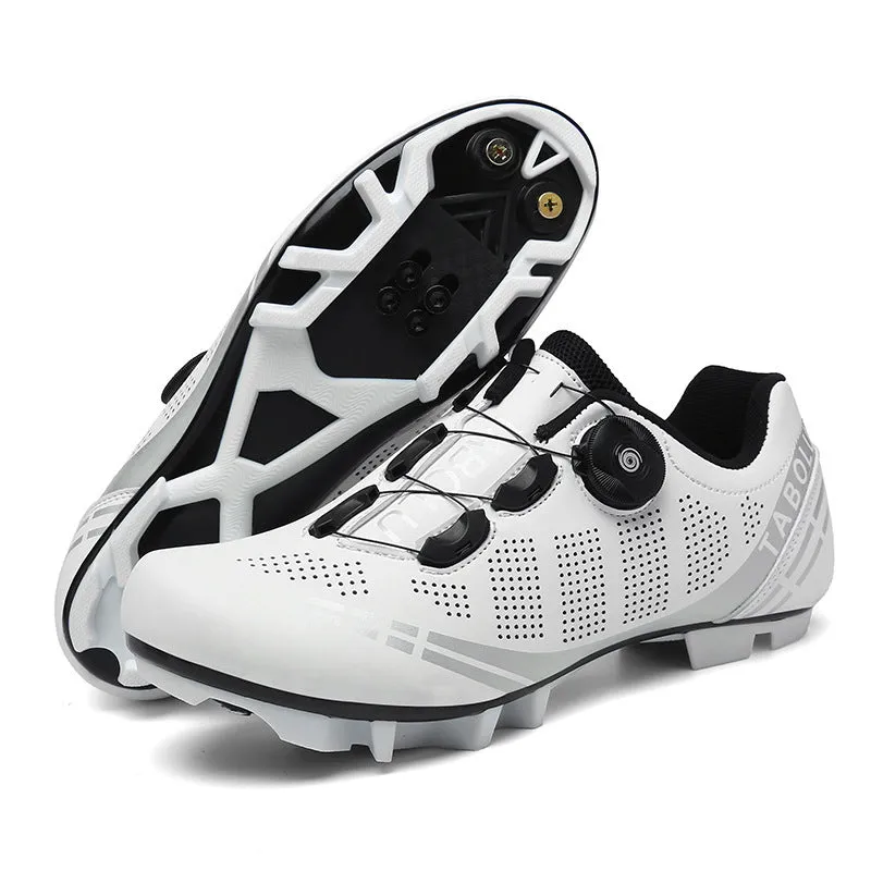 Breathable cycling shoes for men and women, PU upper, nylon outsole, elastic band closure, black colour