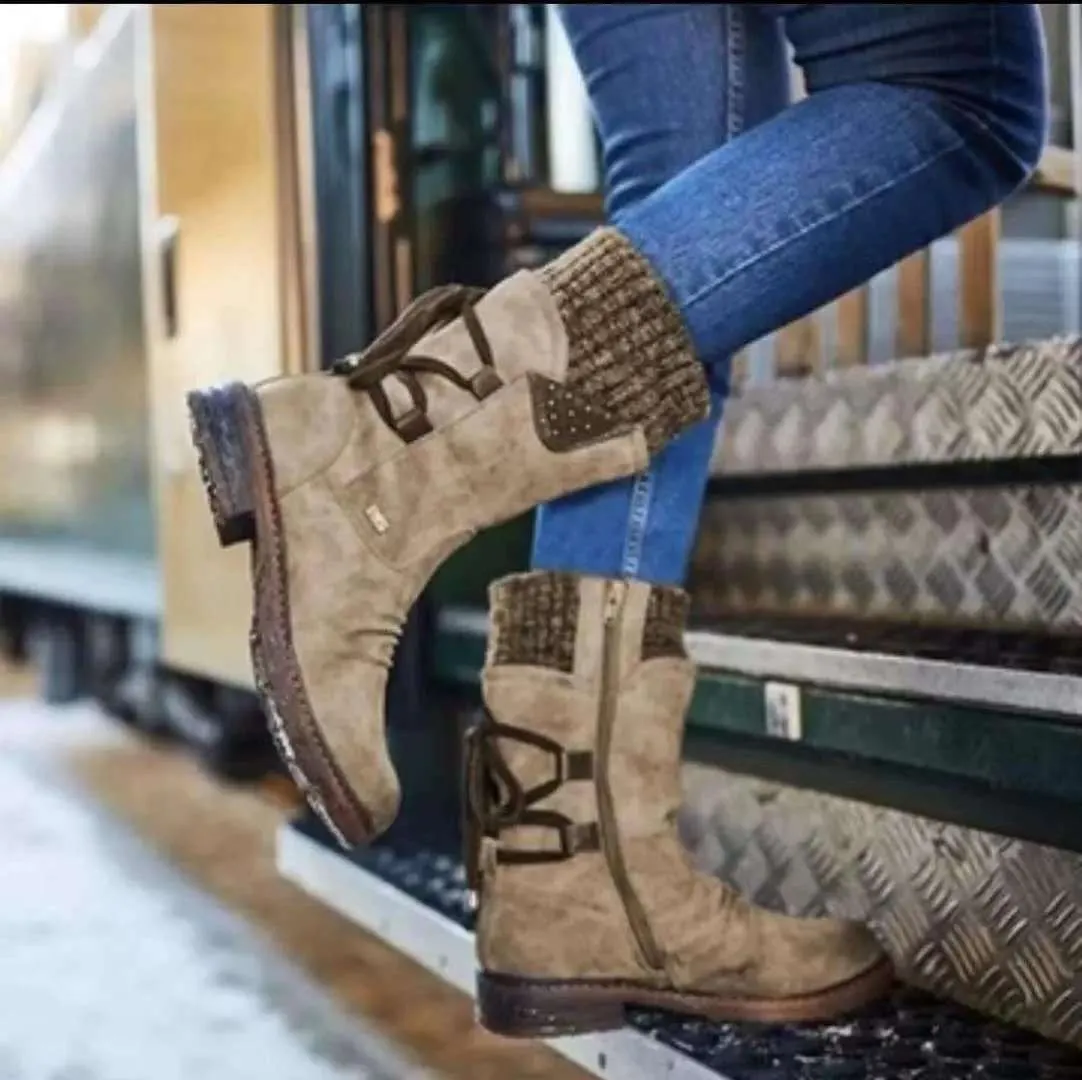 New autumn winter short boots for women round toe thick heel 3-5cm available in black