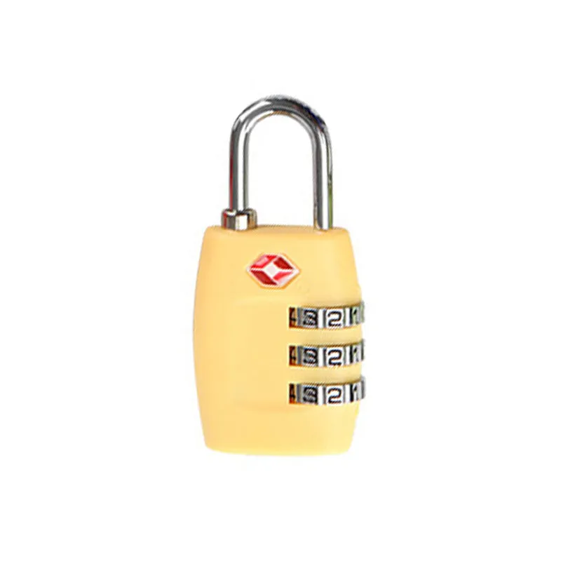 Plastic TSA code lock in red for luggage zippers with 4mm lock rod and 12mm spacing
