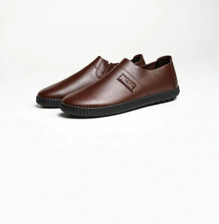 New Strap Man Casual Shoes PU Upper Rubber Outsole Black Brown Solid Spring Autumn