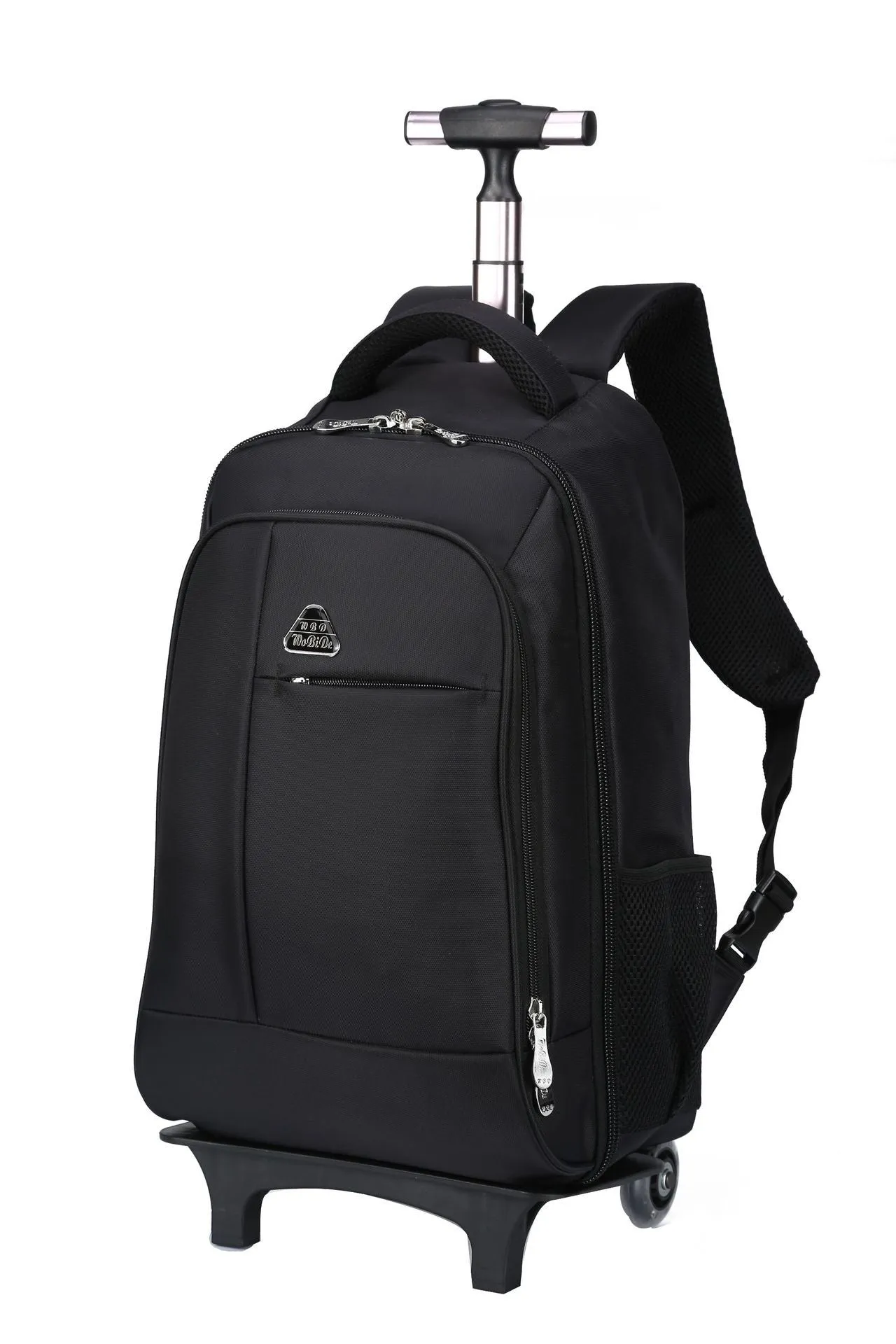 Detachable shoulder trolley backpack 19 inch nylon in red, attached to a luggage handle for travel