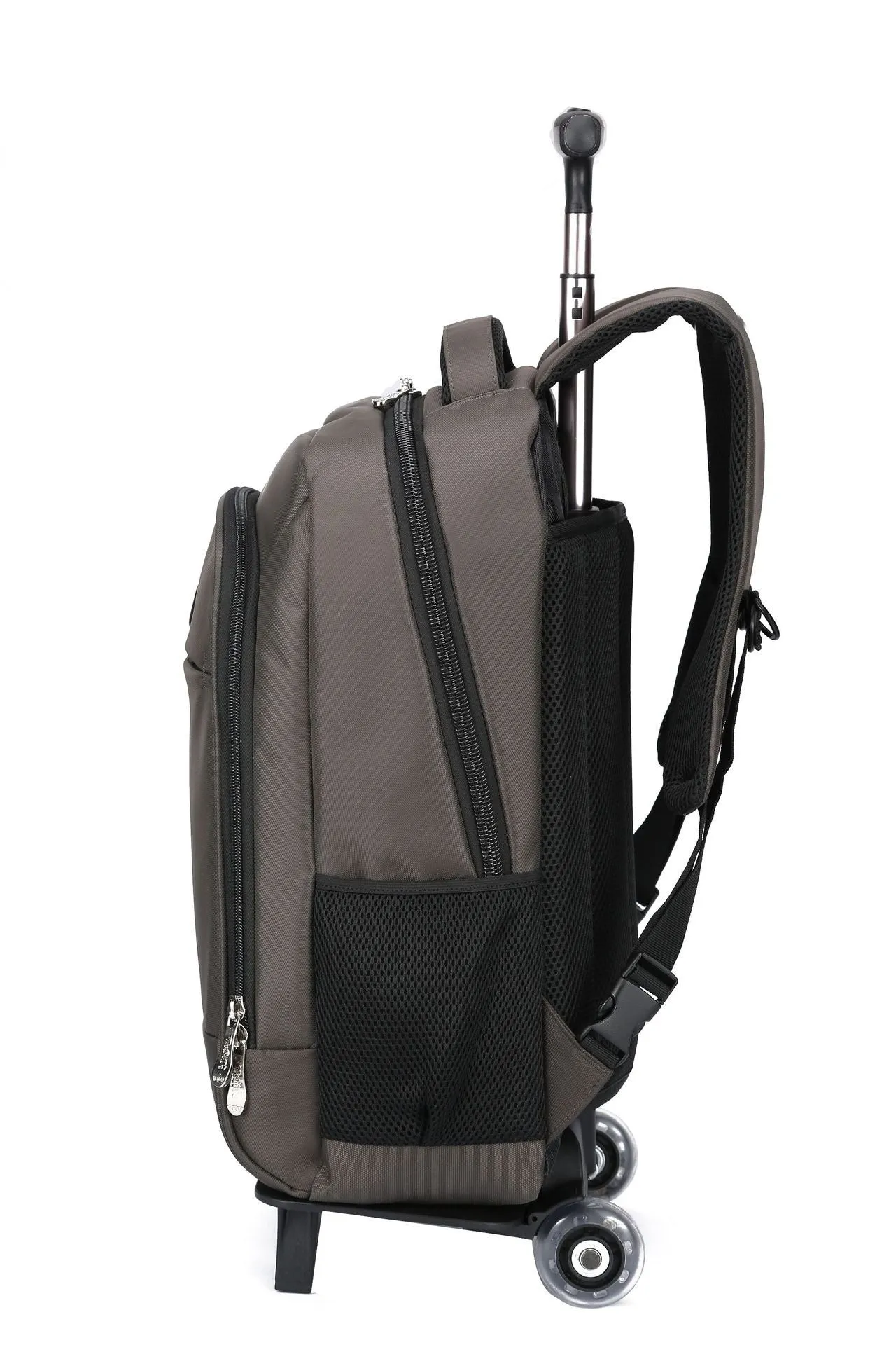 Detachable shoulder trolley backpack 19 inch nylon in red, attached to a luggage handle for travel