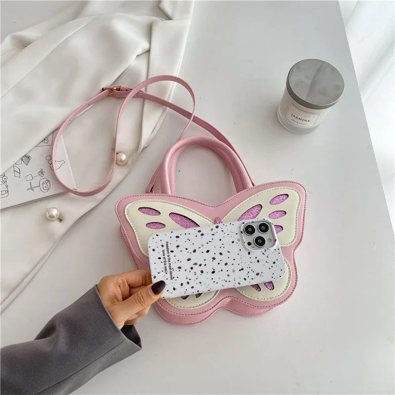 Small square crossbody bag in PU leather with contrast colour detail