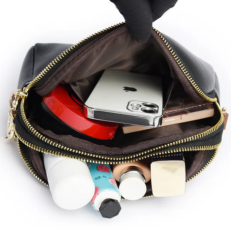 Small solid colour PU shell shoulder bag and coin purse in black blue khaki apricot grey red