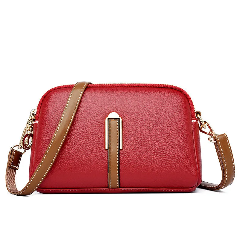 Small solid colour PU shell shoulder bag and coin purse in black blue khaki apricot grey red