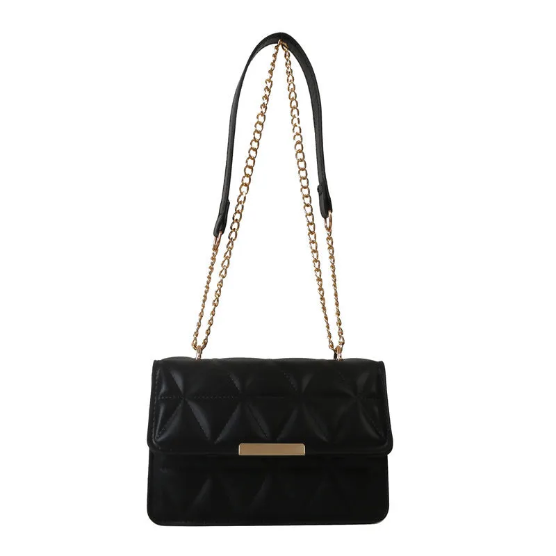 Women's casual retro messenger bag in PU leather, horizontal square shape, stitching details, available in six colours including black and khaki