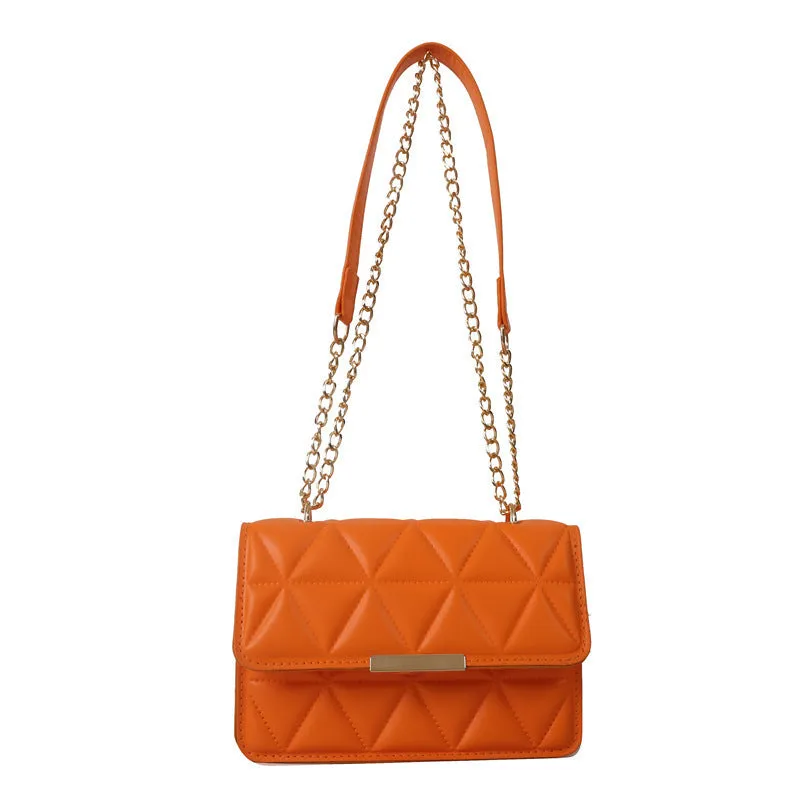 Women's casual retro messenger bag in PU leather, horizontal square shape, stitching details, available in six colours including black and khaki
