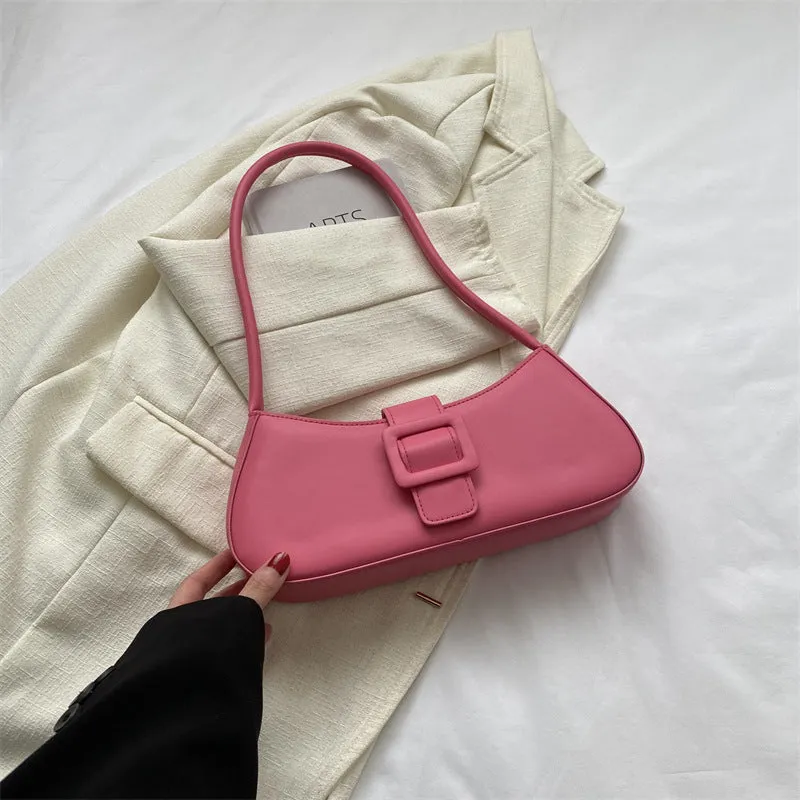 Western style shoulder texture crossbody underarm small square bag in PU with zipper compartment, black colour, 29.5x13x6 cm