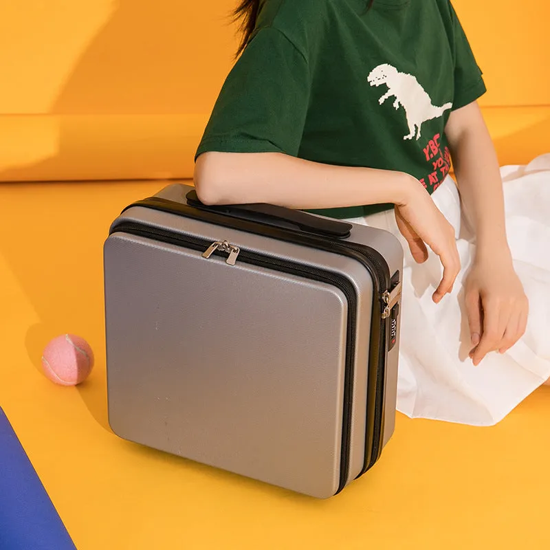 Women's mini cornetto portable suitcase luggage in 16 inch ABS material, black colour, front view