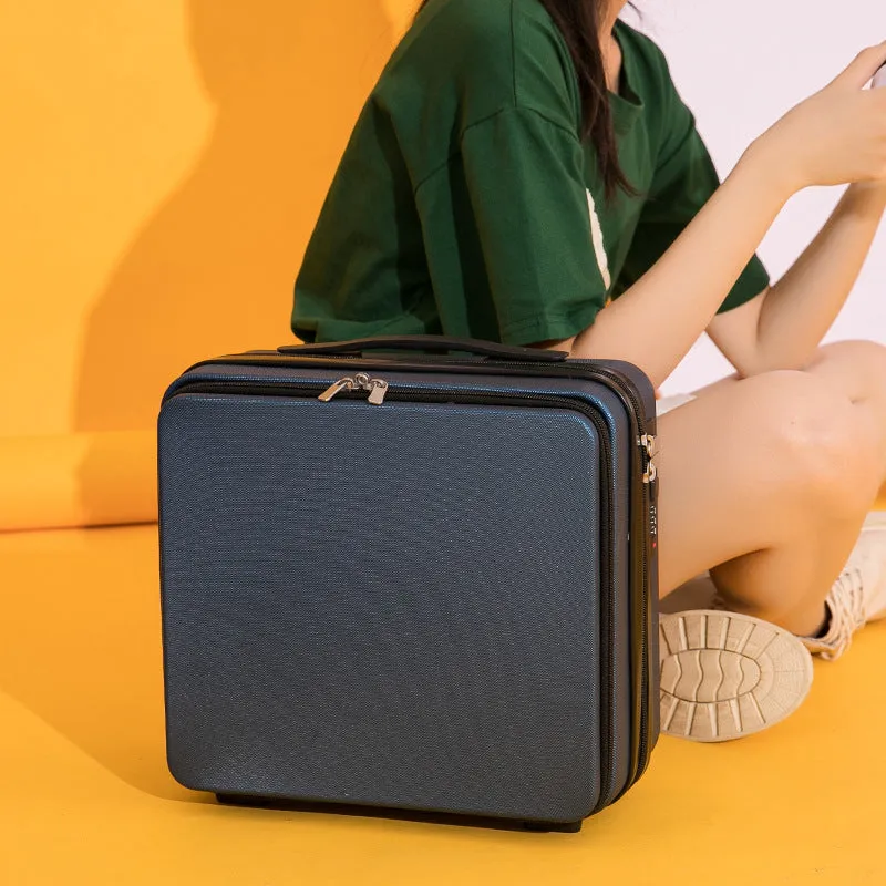 Women's mini cornetto portable suitcase luggage in 16 inch ABS material, black colour, front view