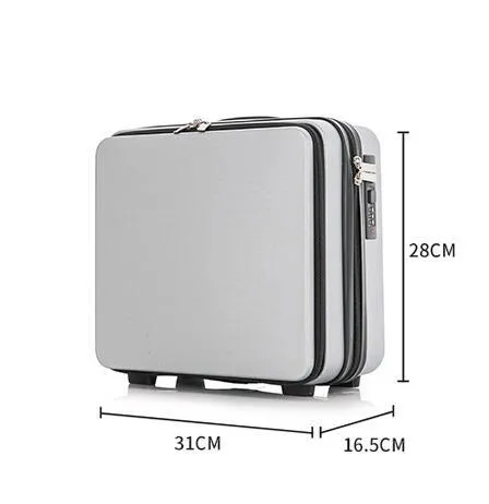 Women's mini cornetto portable suitcase luggage in 16 inch ABS material, black colour, front view