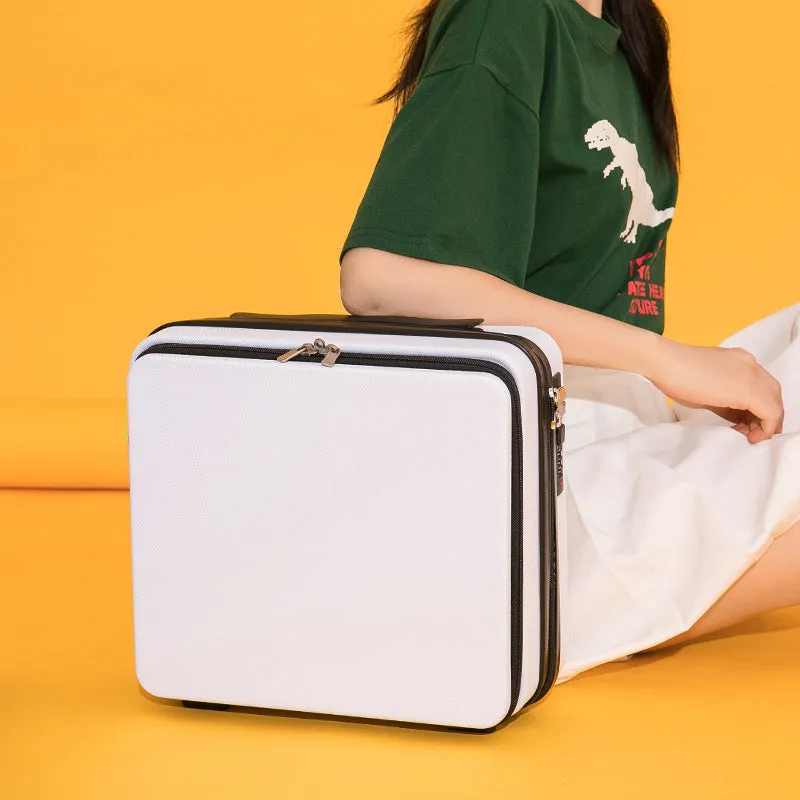 Women's mini cornetto portable suitcase luggage in 16 inch ABS material, black colour, front view